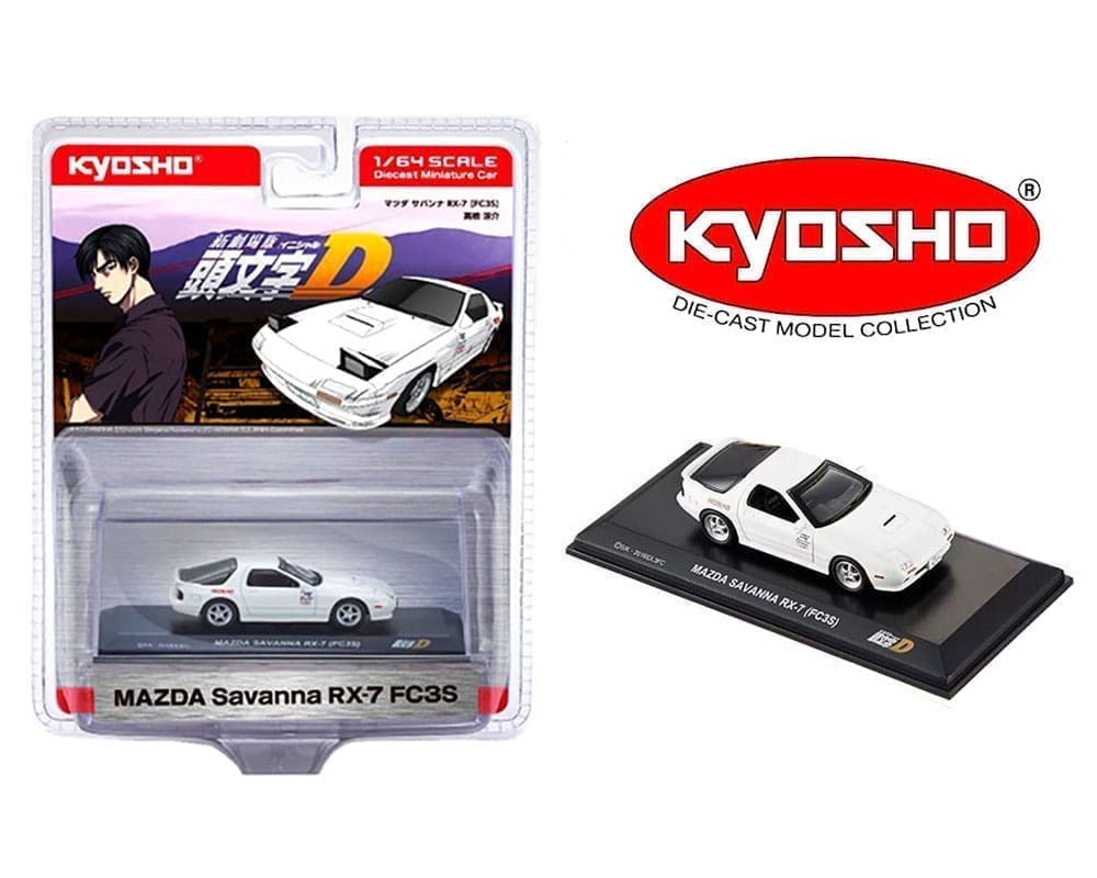 Kyosho 1:64 Initial D Mazda Savanna RX-7 FC3S – White – Limited Edition - House of Cars Virginia