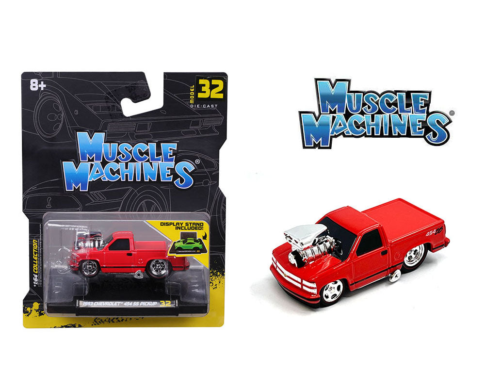 Muscle Machines 1:64 1993 Chevrolet 454 SS Pickup Truck Limited Edition – Red - House of Cars Virginia