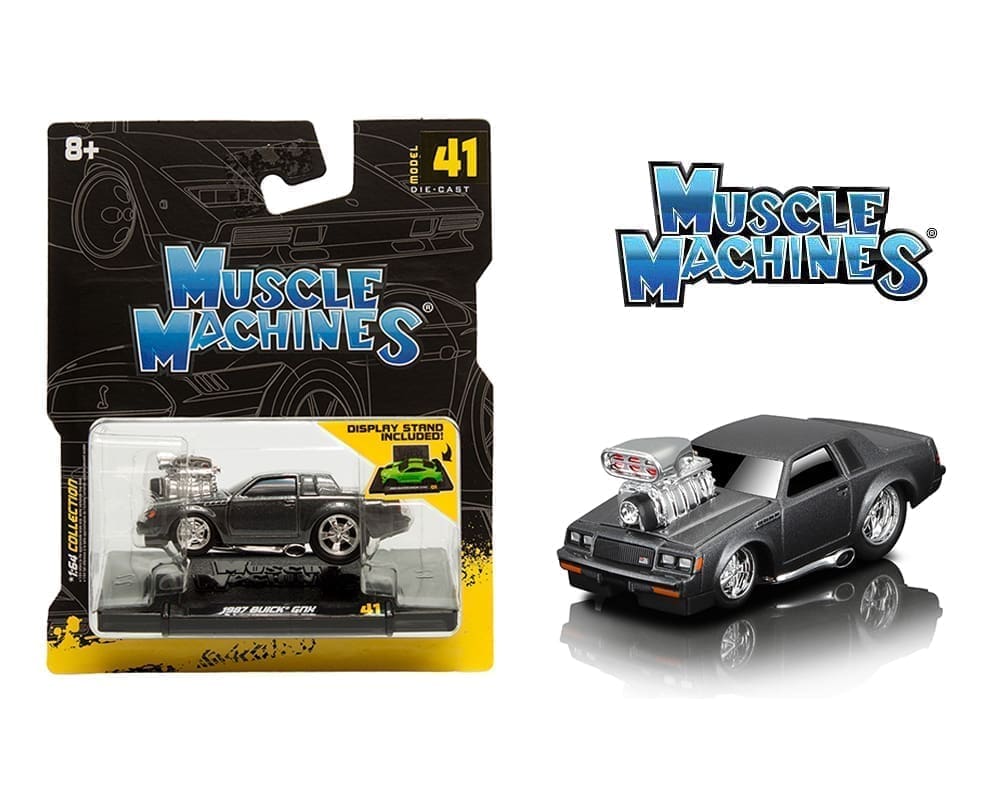 Muscle Machines 1:64 1987 Buick GNX – Dark Grey Metallic – Series 7 Model 41 - House of Cars Virginia