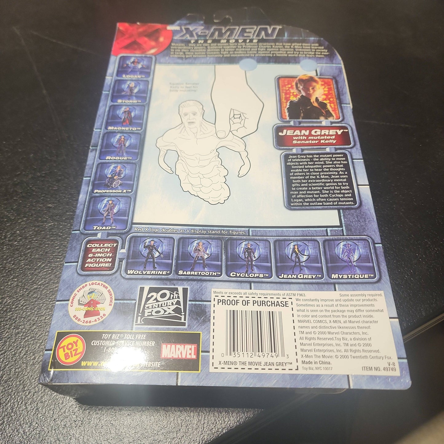 MIP 2000 X-MEN THE MOVIE action figure - FAMKE JANSSEN AS JEAN GREY TOY BIZ - House of Cars Virginia