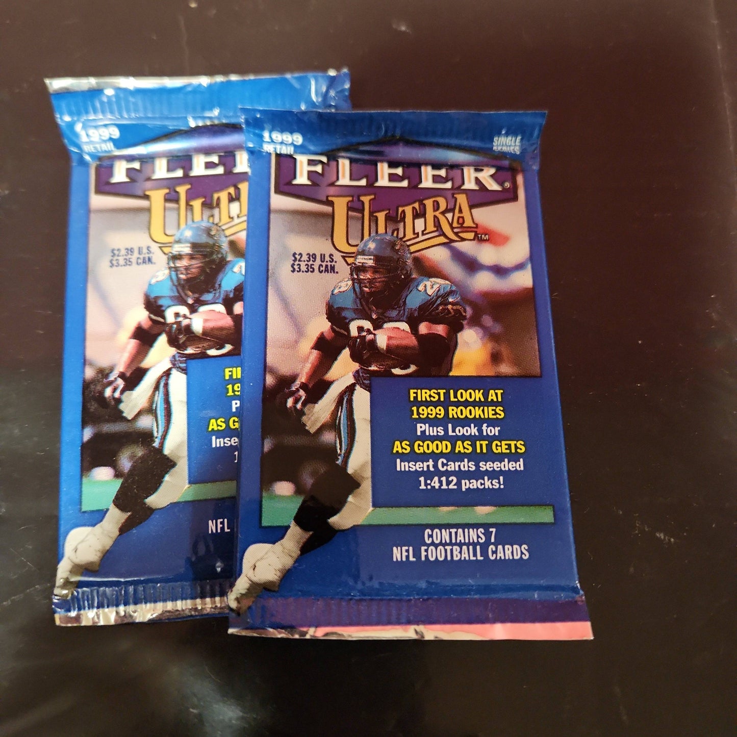 1999 Fleer Ultra Football 7 Card Hobby PACK FACTORY SEALED VINTAGE NFL Cards x 2 - House of Cars Virginia