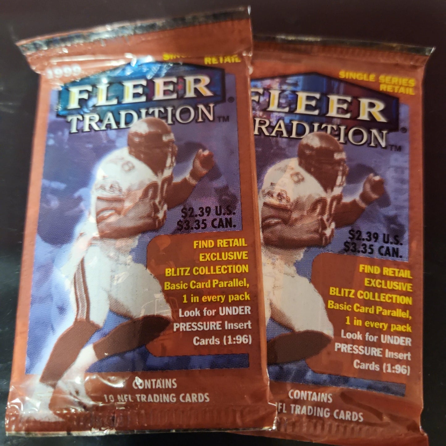 1999 Fleer Tradition Football Sealed Unopened Pack 10 Cards NFL Cards x2 - House of Cars Virginia