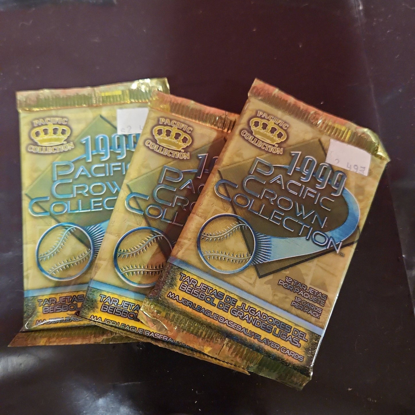 3 X 1999 Baseball Card Pacific Crown Collection Pack,(1) Pack,Jeter! (B159) MLB Cards X 3 - House of Cars Virginia