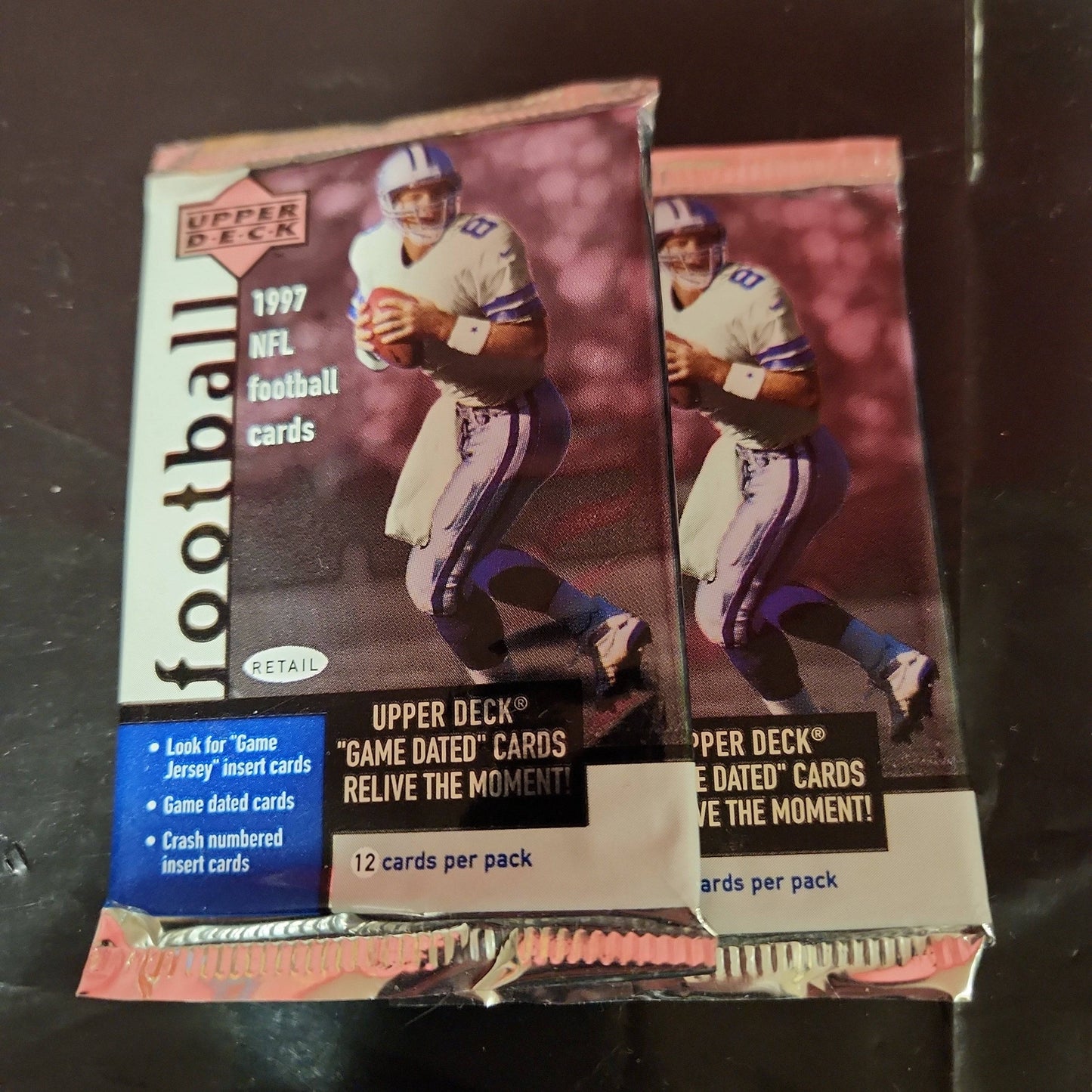 2 packs 1997 Upper Deck NFL CARDS National Football League Cards Unopened Hobby Pack - House of Cars Virginia