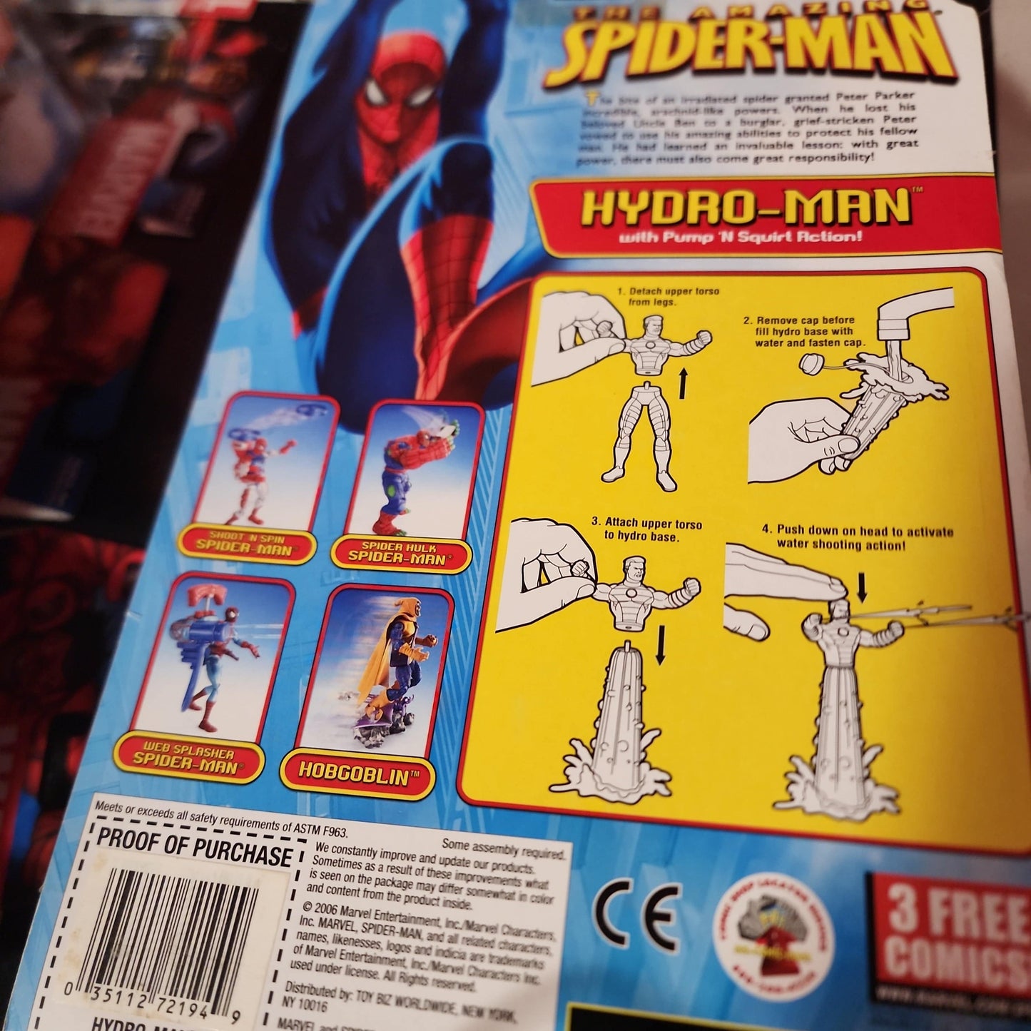 ToyBiz SPIDER-MAN Classics Pump & Squirt HYDRO MAN misb Frightful Four - House of Cars Virginia