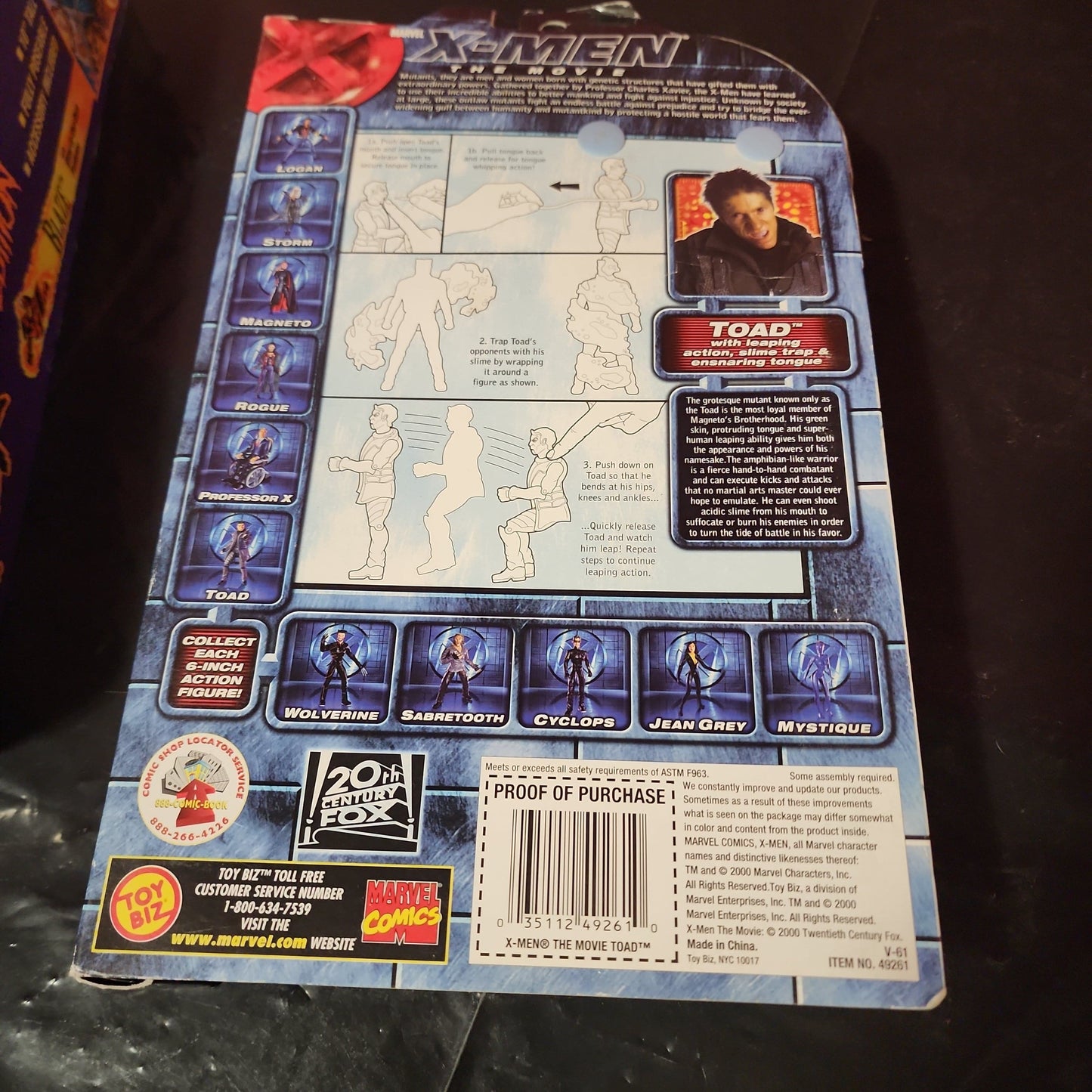 2000 Toy Biz Marvel X-Men The Movie Toad Action Figure 7" Vintage New Sealed - House of Cars Virginia