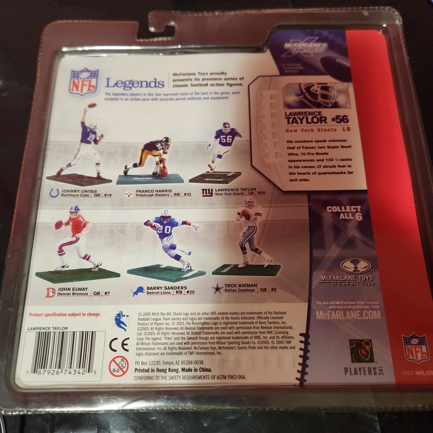 NFL Legends McFarlane Toys 2005 - Lawrence Taylor - Rare White Jersey Variant!!! - House of Cars Virginia