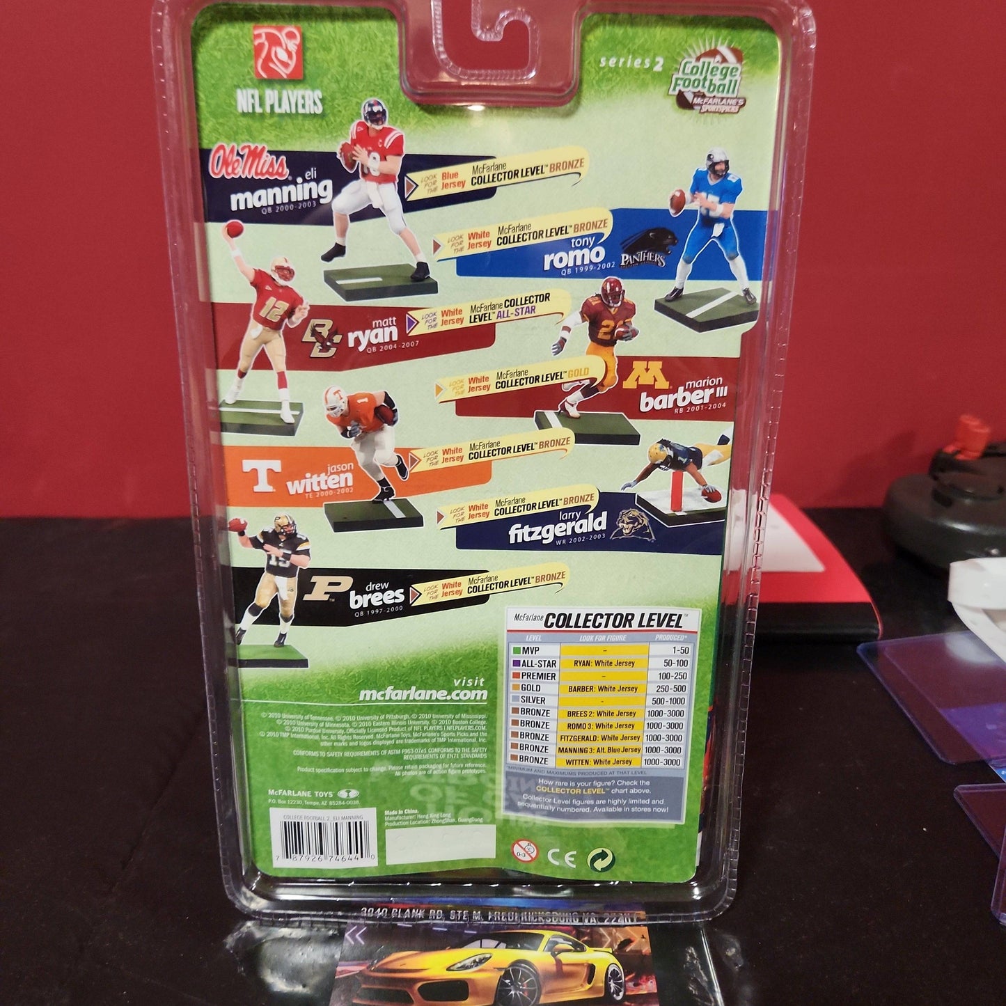 Eli Manning NCAA College Football Series 2 McFarlane Plus Football - House of Cars Virginia