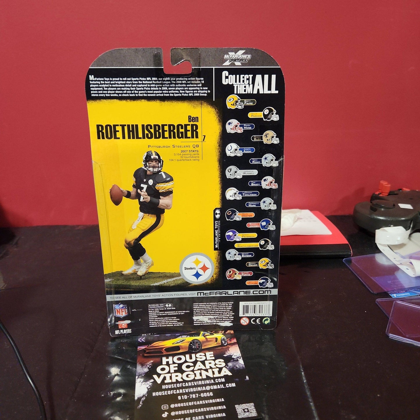 McFARLANE NFL LEGENDS PITTSBURGH STEELERS BEN ROETHLISBERGER ACTION FIGURE - House of Cars Virginia