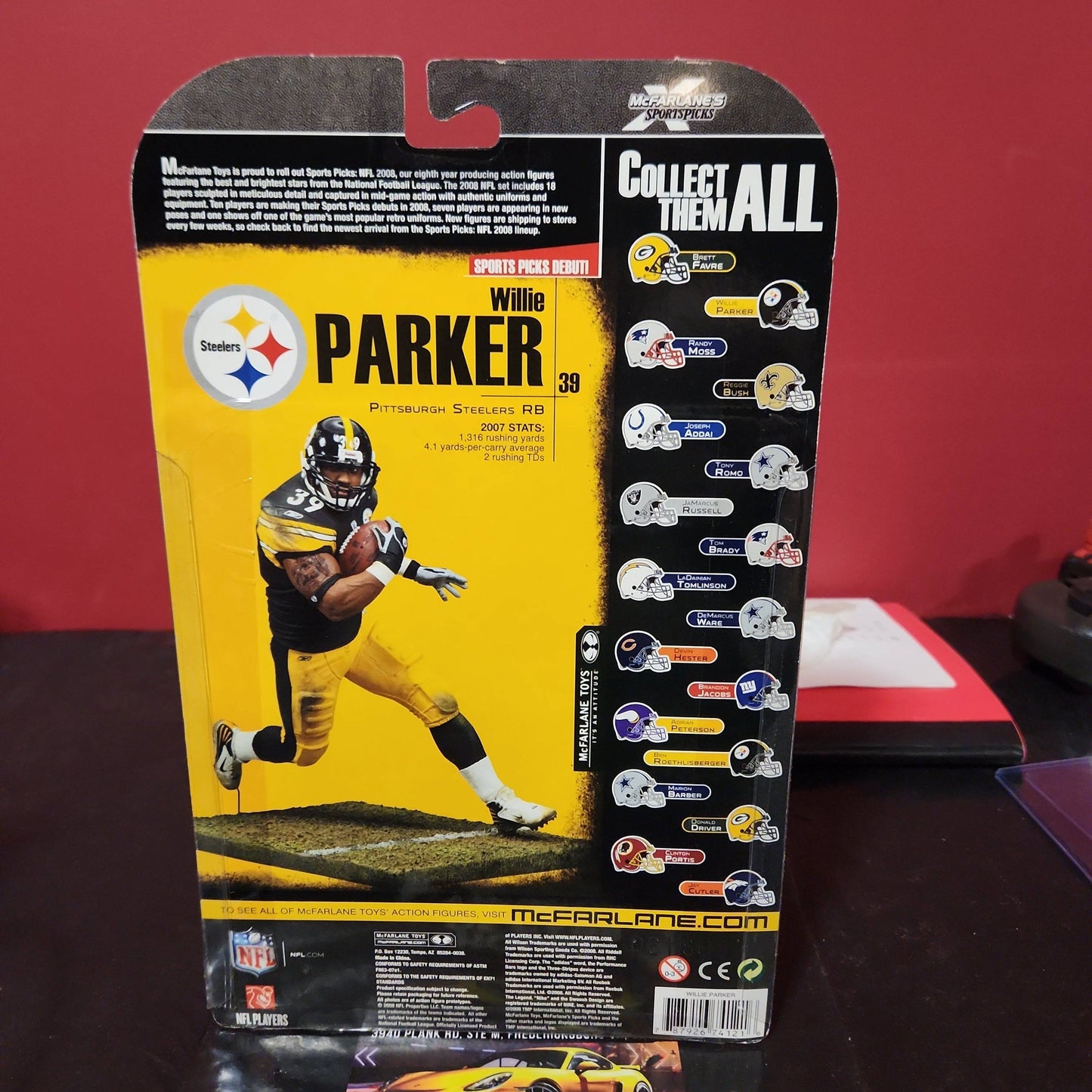 Willie Parker Pittsburgh Steelers Action Figure 2008 McFarlane NFL Series 17 - House of Cars Virginia