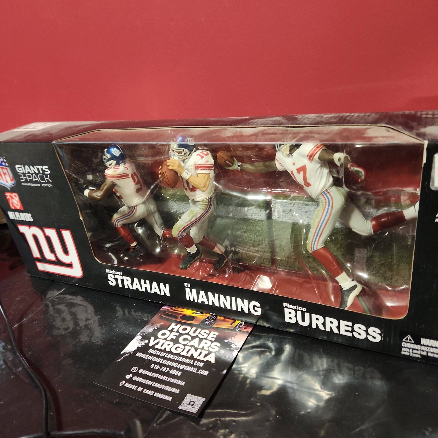 McFarlane NY Giants 3 Pack Championship Edition Strahan Manning Burress - House of Cars Virginia