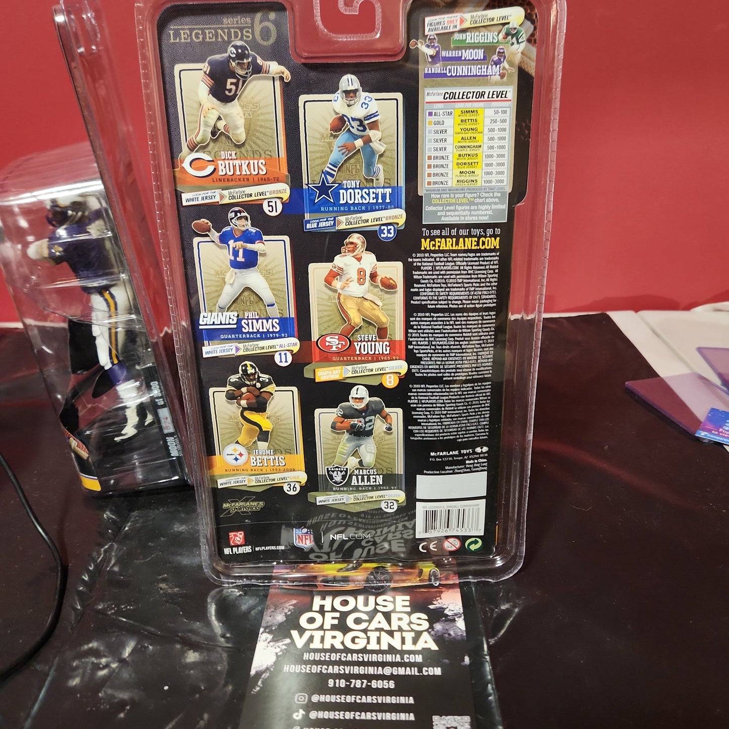 McFARLANE NFL Legends RANDALL CUNNINGHAM Figure VIKINGS Rare Variant #53/1000 - House of Cars Virginia