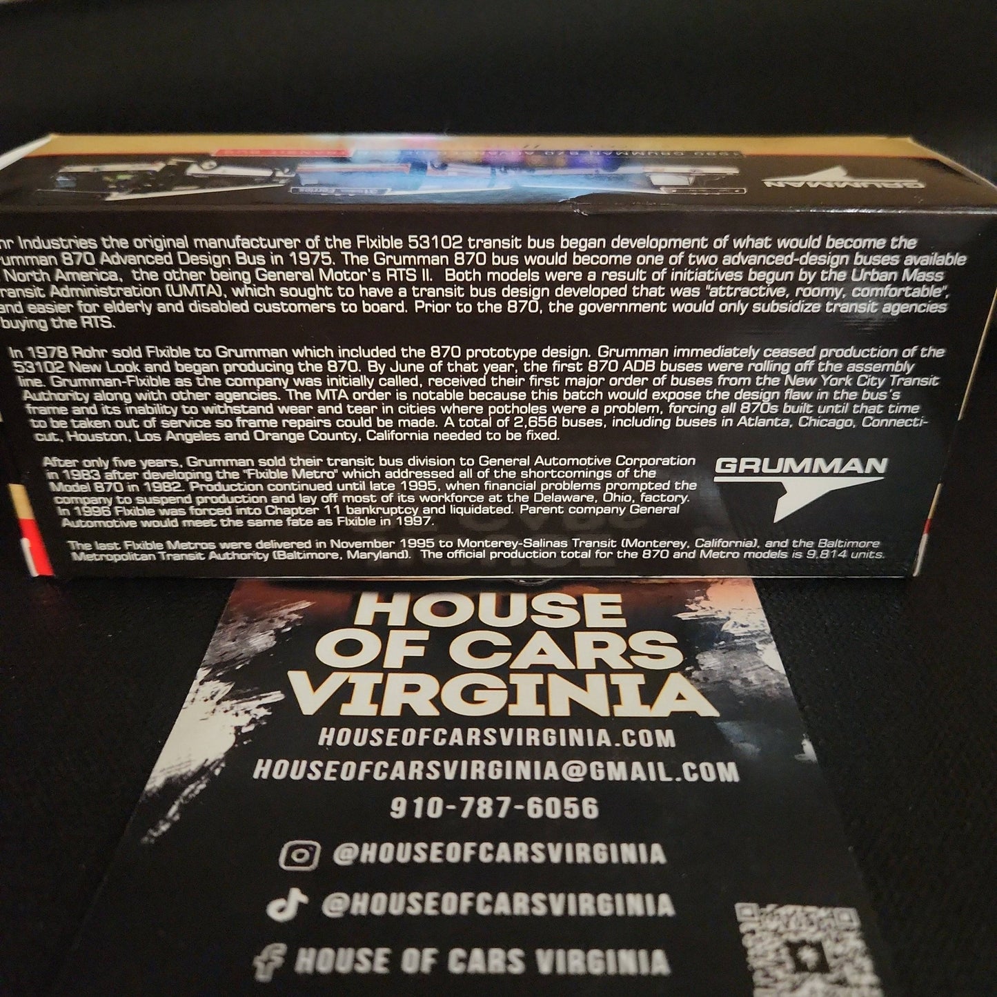 WMATA Washington Route 16S to Pentagon 1980 Grumman 870 Transit Bus 1/87 Scale D - House of Cars Virginia