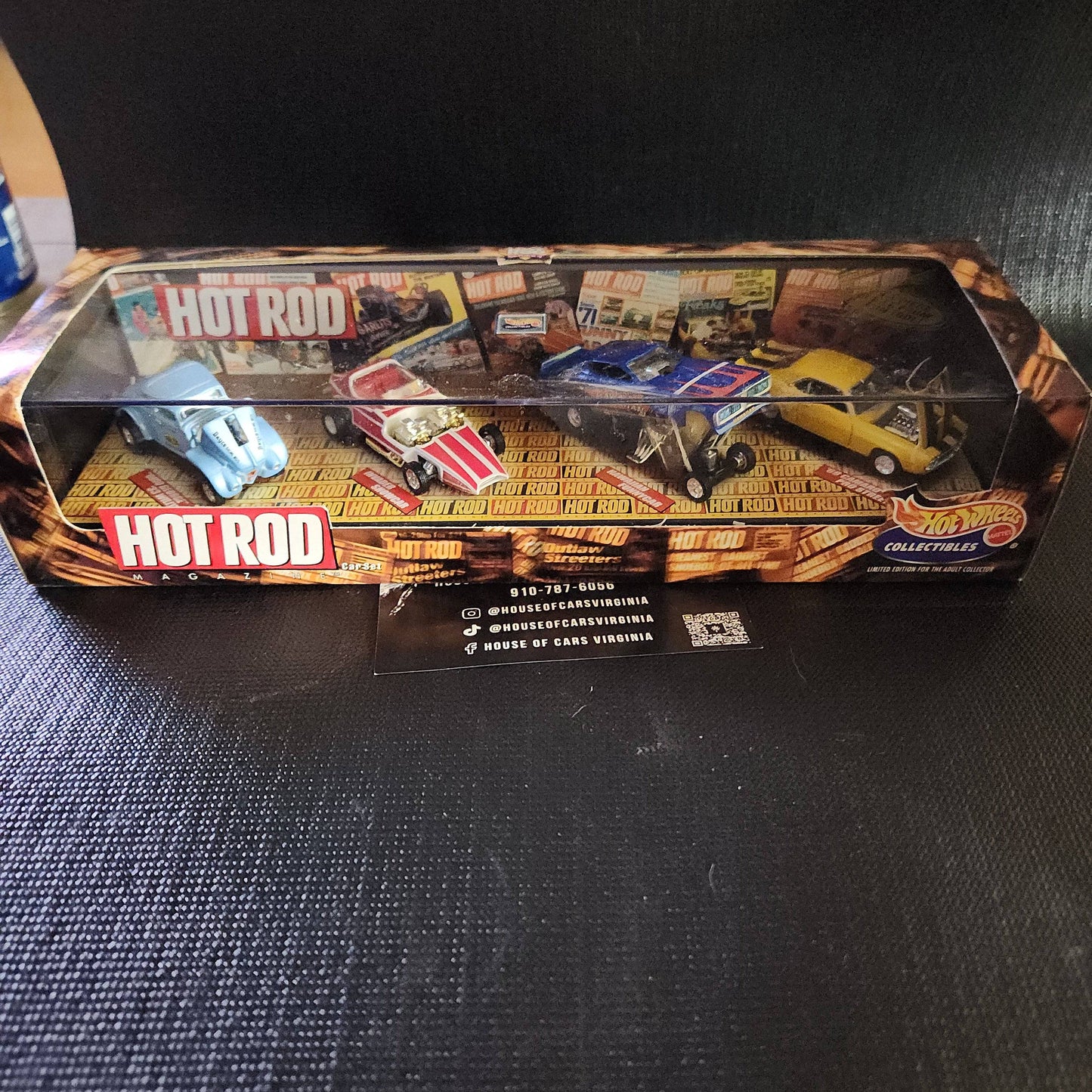 NIB!Hot Wheels Hot Rod Magazine (4) Car Boxed Set w/Blue Hawaiian -Ohio George! - House of Cars Virginia