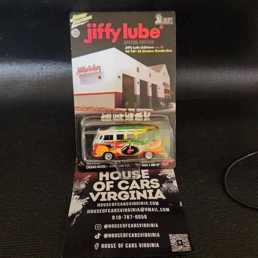 Johnny Lightning Jiffy Lube Editions 14, '66 VW 23 Window Samba Bus - House of Cars Virginia