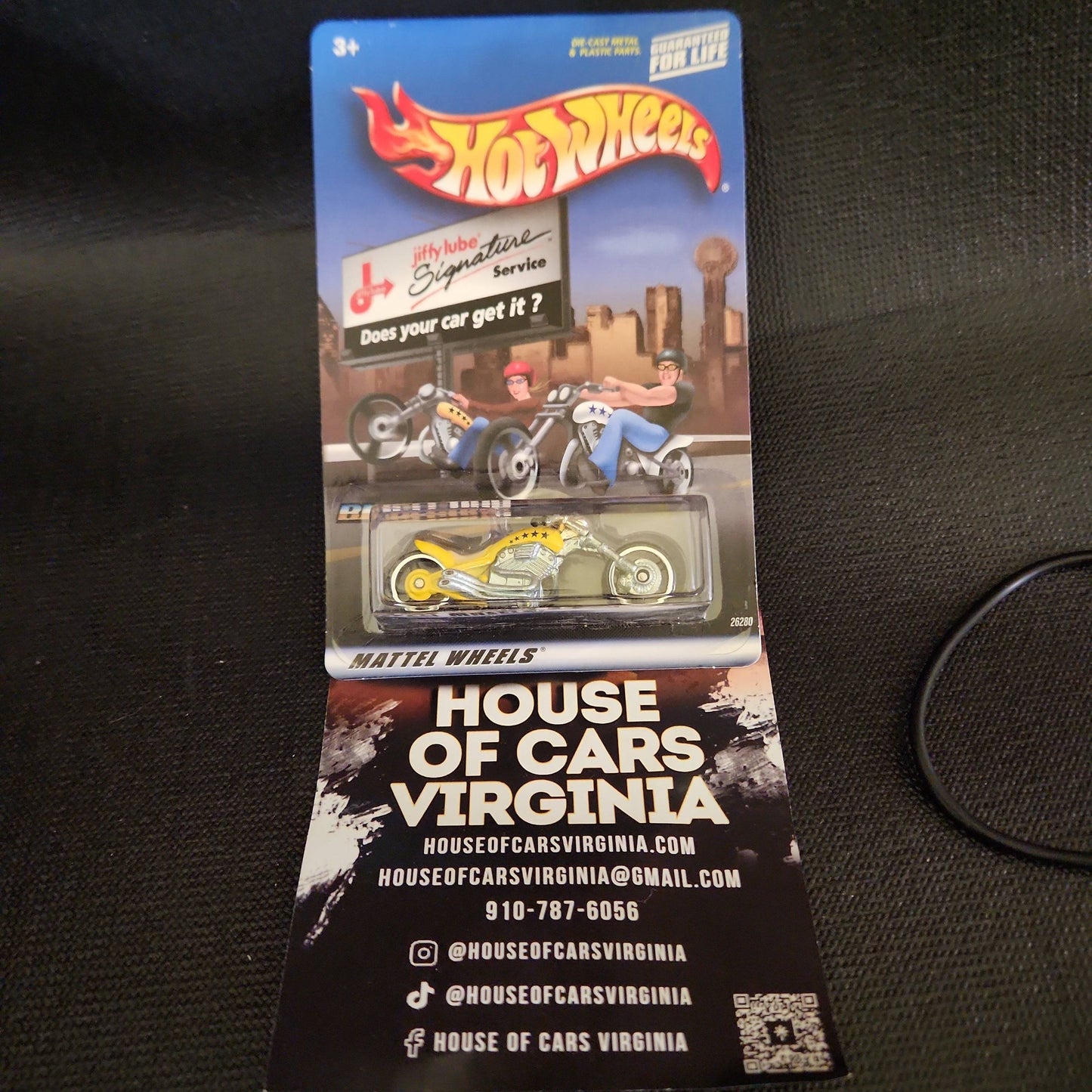 Hot Wheels Jiffy Lube Blast Lane Yellow Motorcycle - House of Cars Virginia