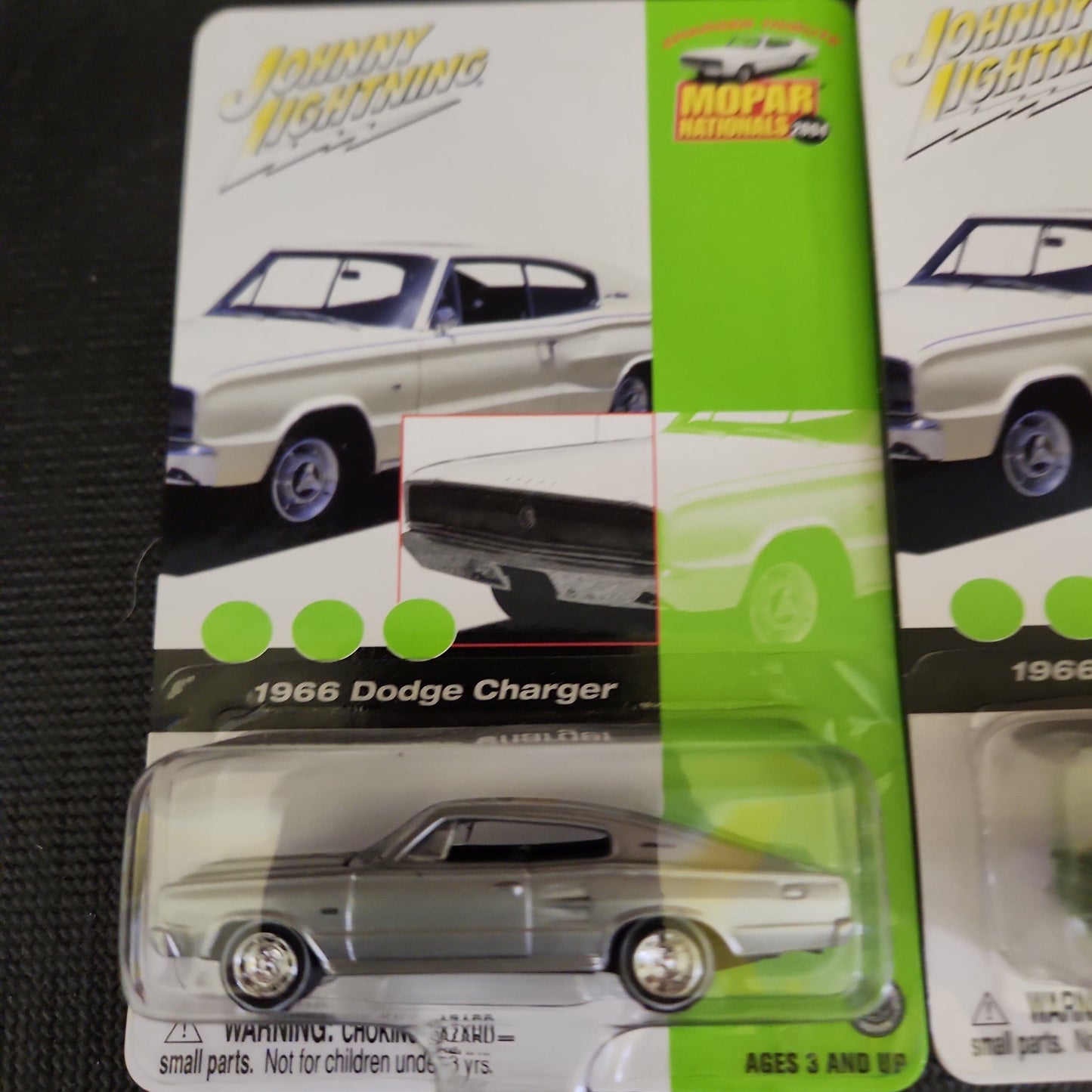 Johnny Lightning 1966 Dodge Charger Charger Tribute Mopar Nationals 2004 Silver and black - House of Cars Virginia