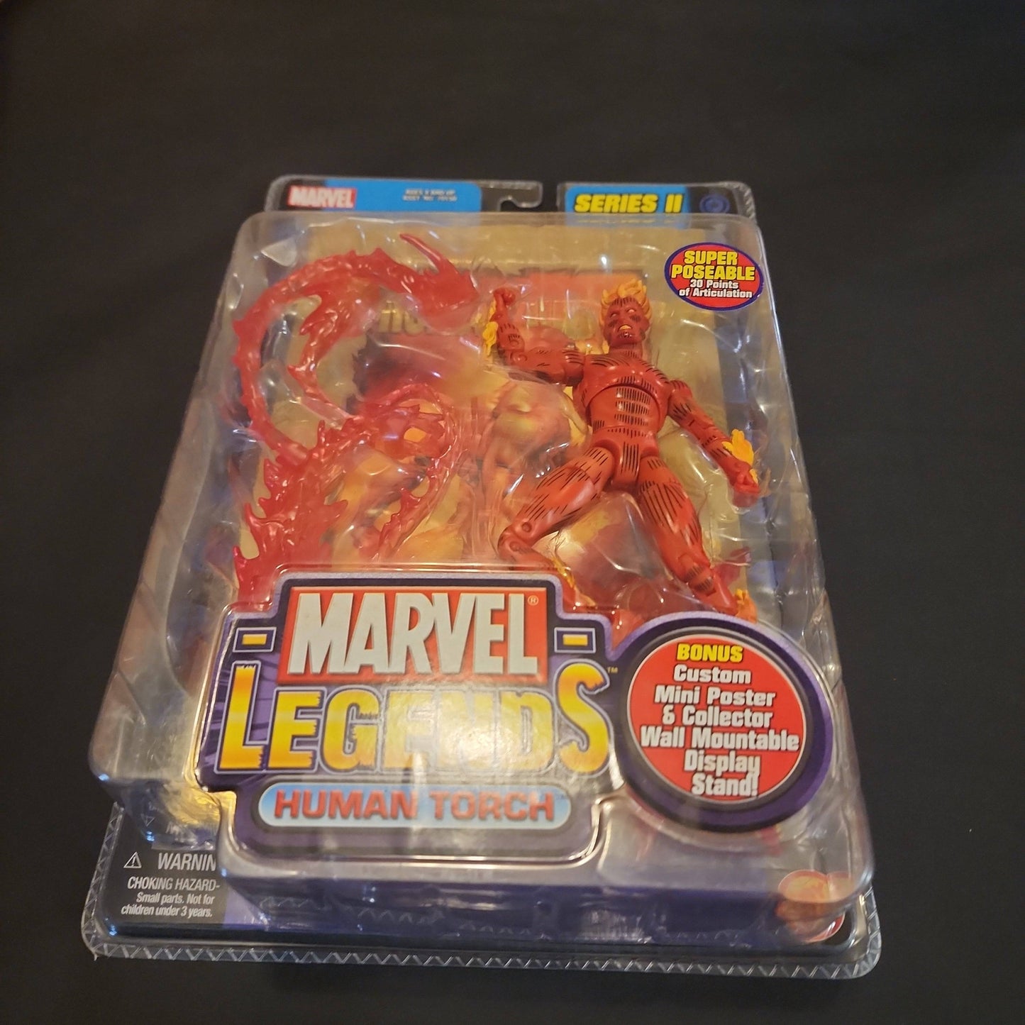 MARVEL LEGENDS Toybiz HUMAN TORCH Series 2 6" Action Figure 2002 - NEW Sealed - House of Cars Virginia