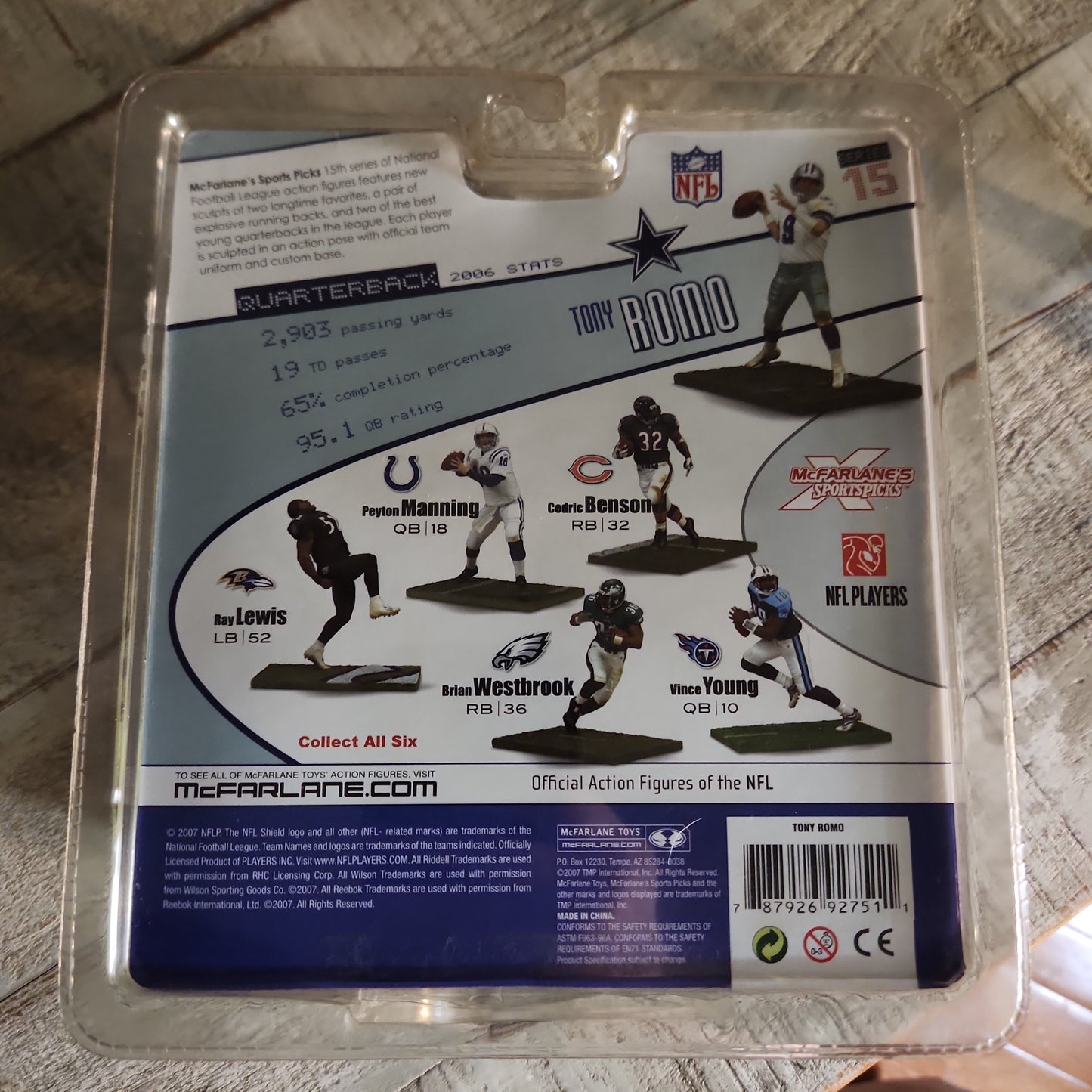 Tony Romo/Dallas Cowboys: 2007 McFarlane Toys/NFL Series 15 (White Jersey) - House of Cars Virginia