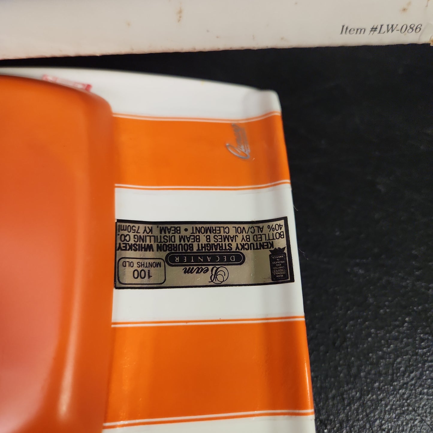 VTG EMPTY Jim Beam White/Orange 1969 Camaro SS pace car decanter w/ original box - House of Cars Virginia