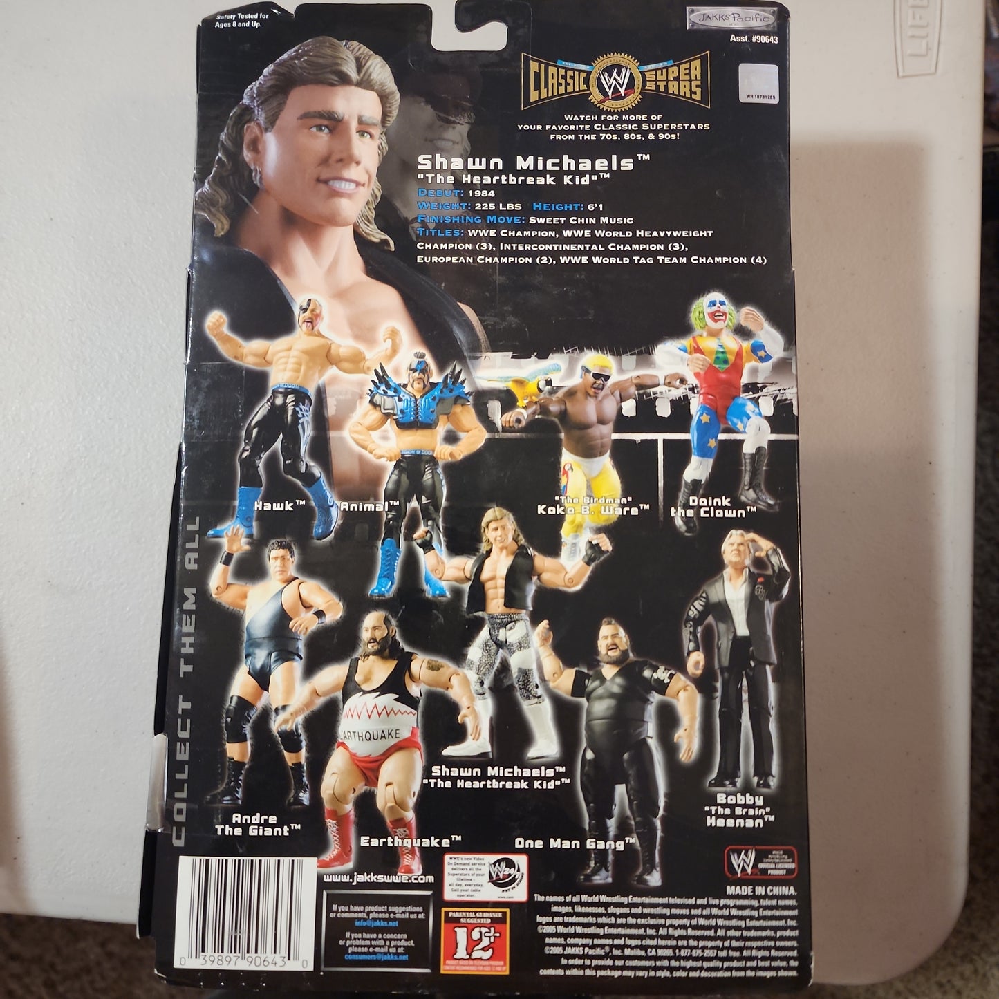 2005 Jakks Pacific WWE Classic Superstars Shawn Michaels The Heartbreak Kid - House of Cars Virginia