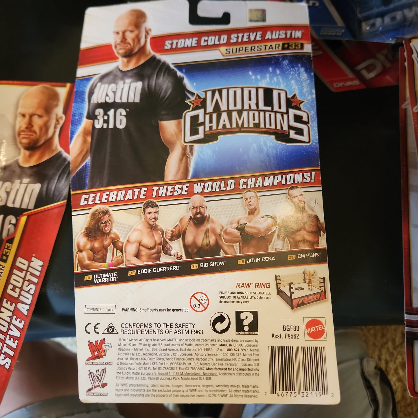 NEW Mattel WWE World Champions Stone Cold Steve Austin 3:16 Wrestling Figure WWF - House of Cars Virginia