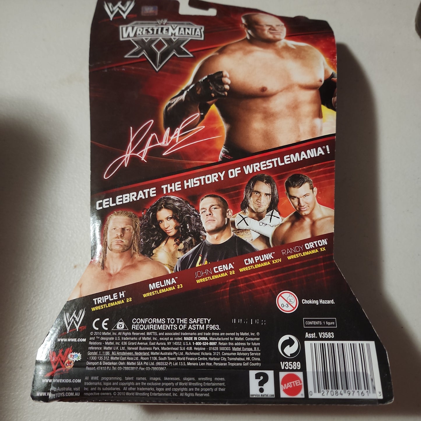 RARE WWE Kane Wrestlemania XX Heritage Series Walmart Exclusive 2010 Figure with mini poster - House of Cars Virginia