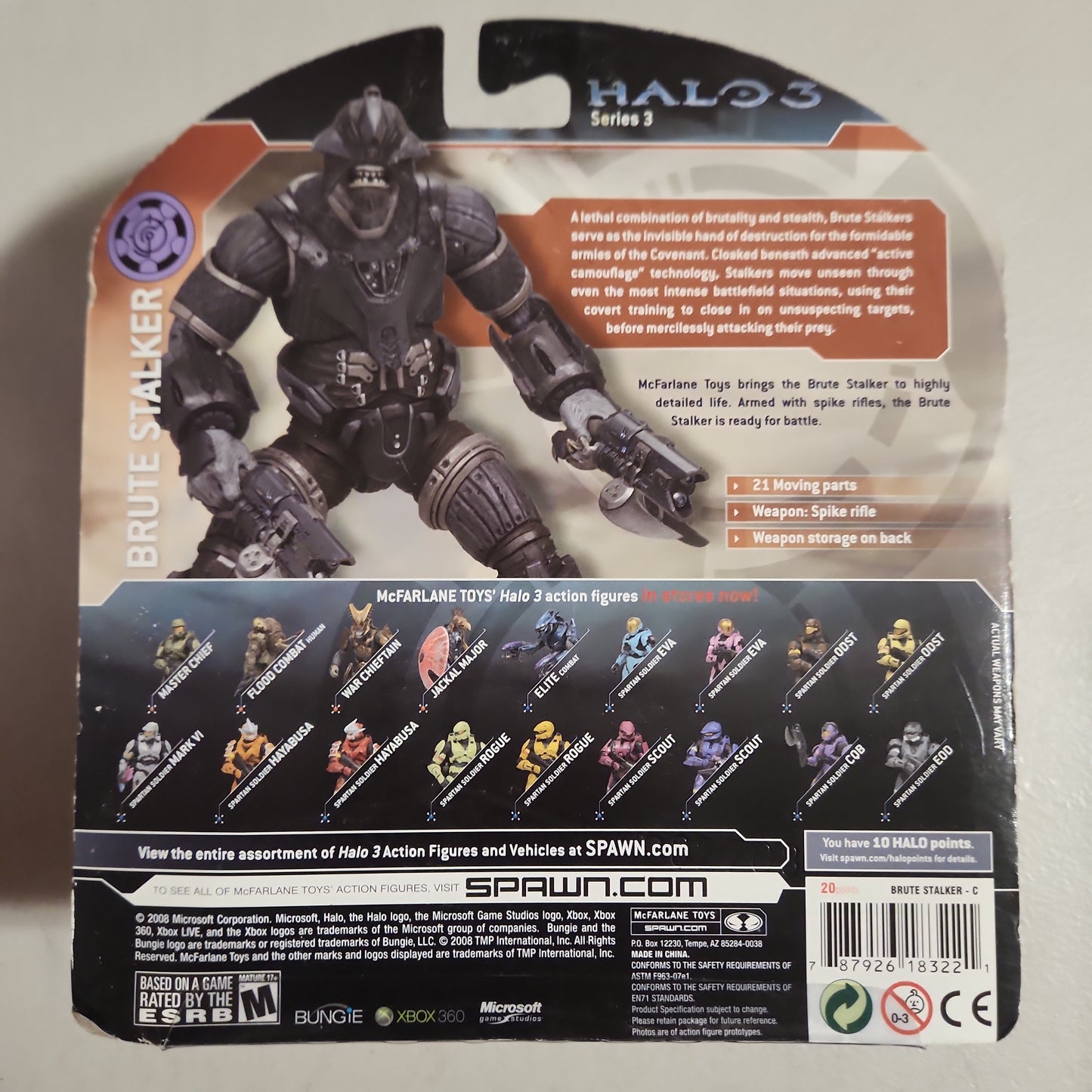 Rare 2008 - Halo 3 Brute Stalker - McFarlane - Series 3 - NEW Sealed - House of Cars Virginia