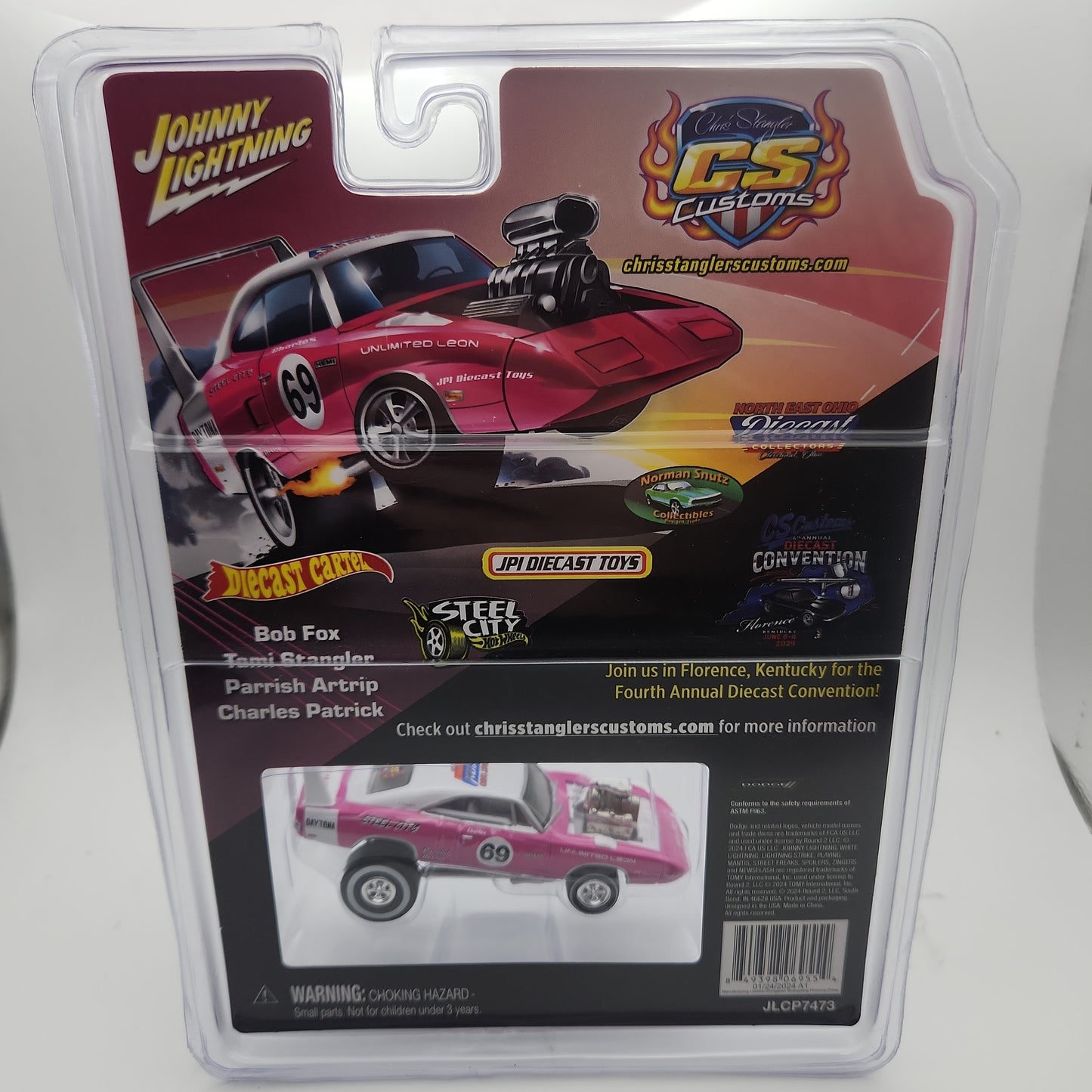 Johnny Lightning 2024 DOUBLE TAKE 1996 Dodge Daytona Zinger tampo - House of Cars Virginia