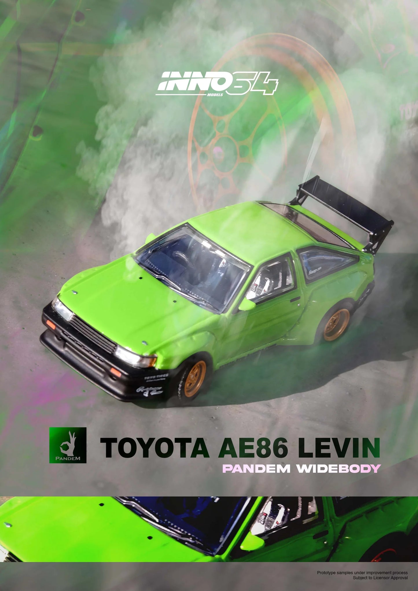 Inno64 1:64 TOYOTA AE86 Levin "PANDEM ROCKET BUNNY" Green IN64-AE86PL-GRN - House of Cars Virginia
