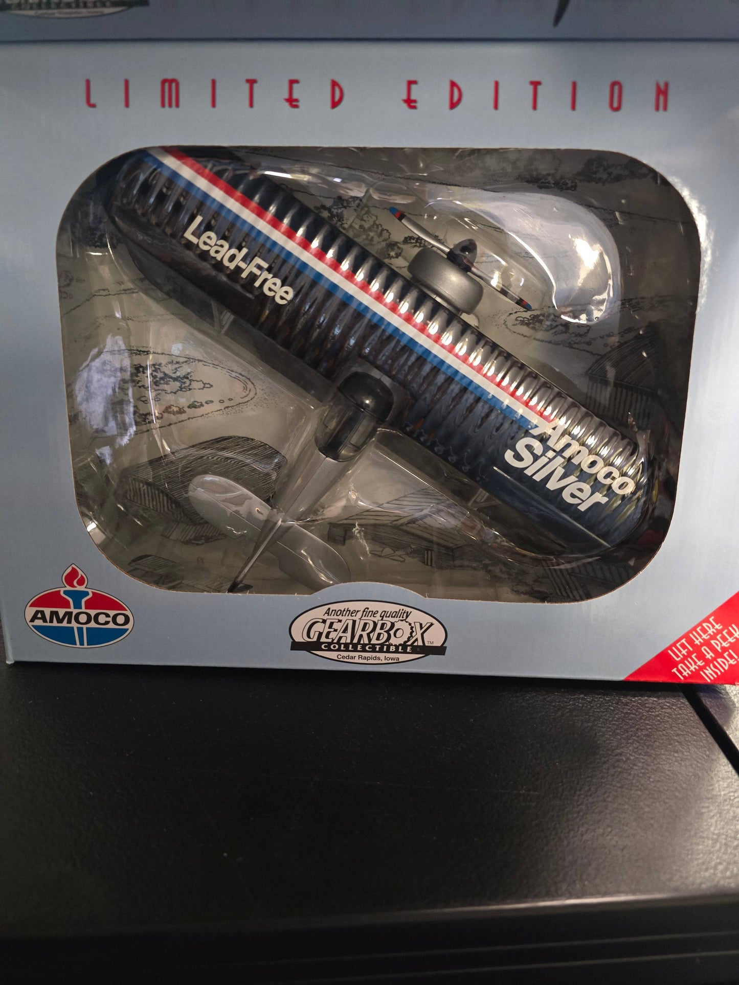 Limited Edition Amoco coin bank UBF Bi-plane Amoco Silver - House of Cars Virginia