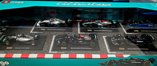 Burago 1/43 Mercedes AMG Petronas Racing Formula 1 F1 Diecast Car Toy Set, NIB - House of Cars Virginia