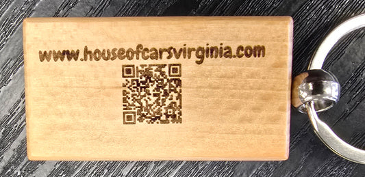 House of Cars Virginia Laser Engraved Wood Keychain - House of Cars Virginia