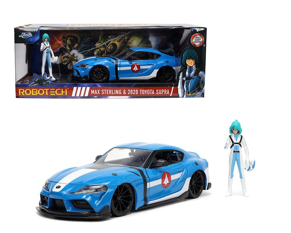 Jada 1:24 2020 Toyota Supra (Blue) & Max Figure – Robotech – Anime Hollywood Rides - House of Cars Virginia