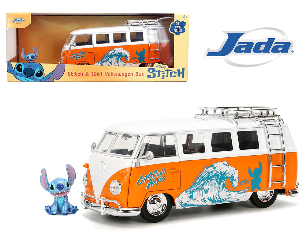 Jada 1:24 1961 Volkswagen Bus with Stitch Figure – Disney Stitch – Hollywood Rides - House of Cars Virginia