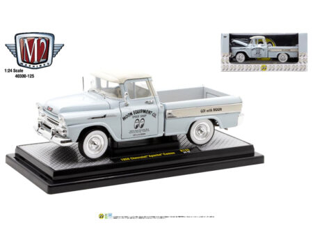 M2 Machines 1:24 1958 Chevrolet Apache Cameo – Light Blue with Mooneyes livery - House of Cars Virginia