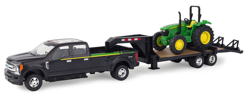 John Deere 2017 Ford F-350 with 5th Wheel Trailer Hauling a John Deere 5075E Tractor - House of Cars Virginia