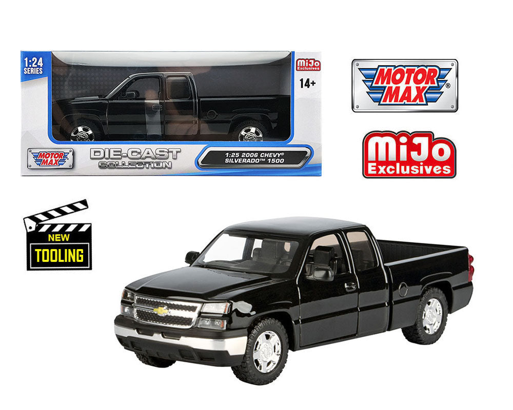 Motormax 1:25 2006 Chevrolet Silverado 1500 – Black – Mijo Exclusives