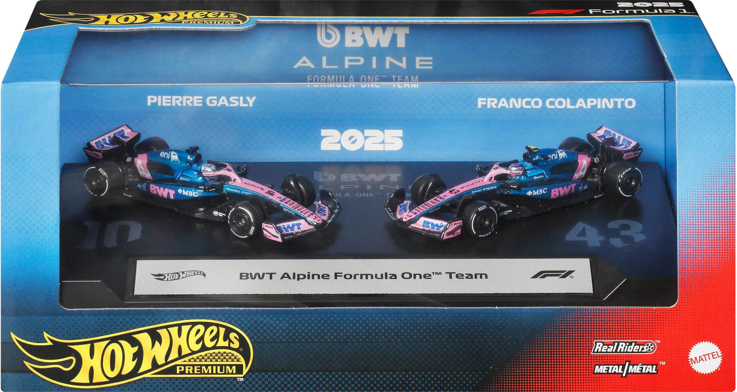 Hot Wheels Premium F1 2025 2-pack Team BWT | Alpine Pierre Gasly #10 / Franco Colapinto #43