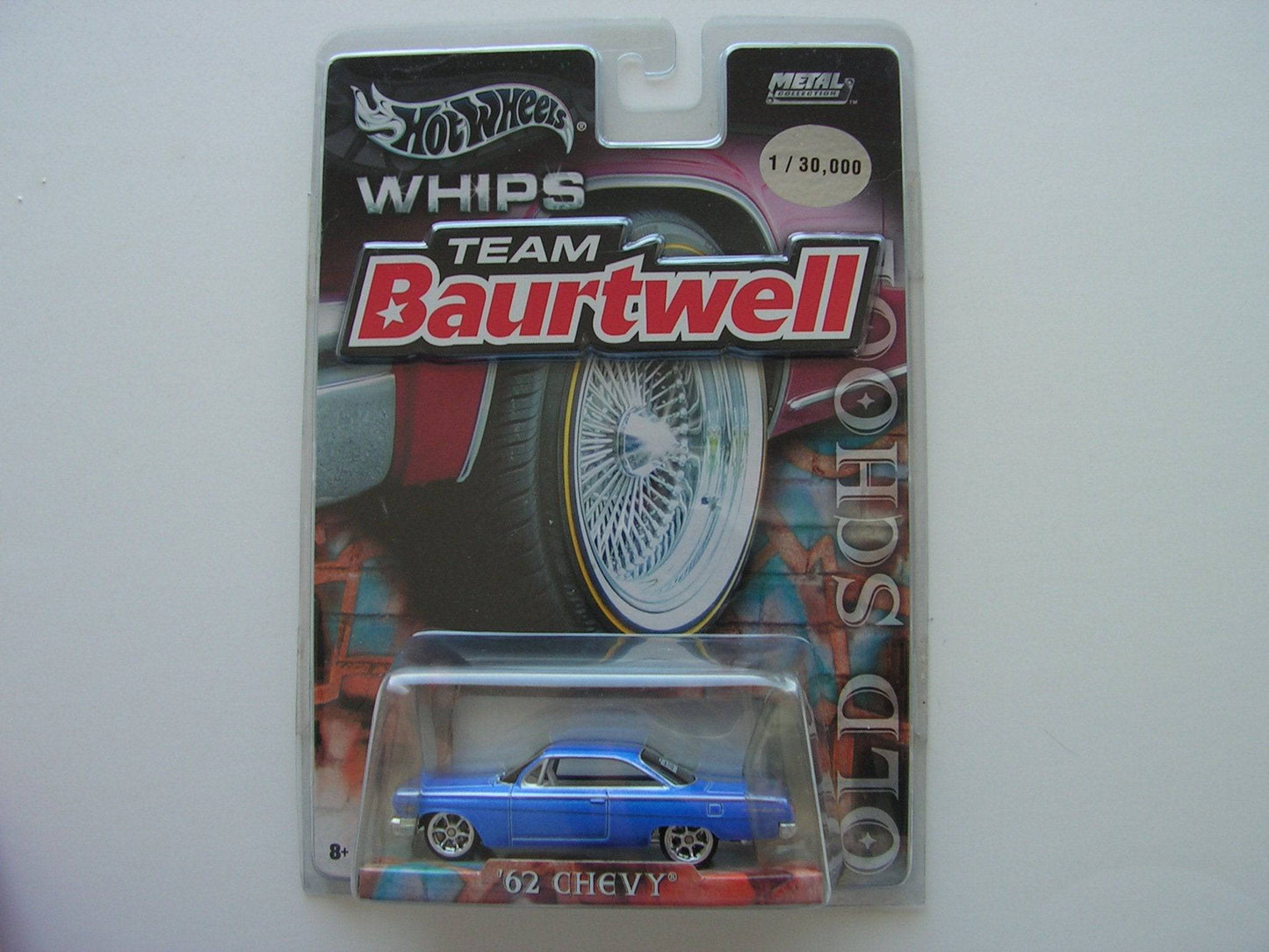 Hot Wheels Whips Team Baurtwell '62 Chevy 1/30000 Blue Metal Collection - House of Cars Virginia
