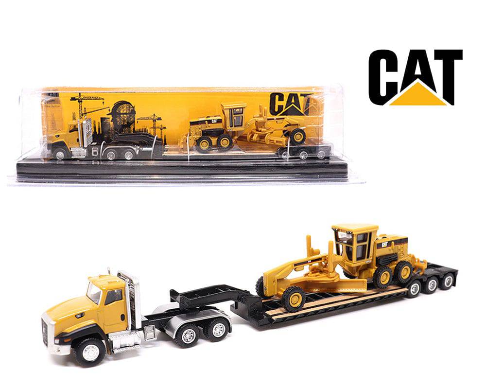 CAT 1:87 Cat CT660 Day Cab Tractor with Lowboy Trailer and Cat 163H Motor Grader - House of Cars Virginia