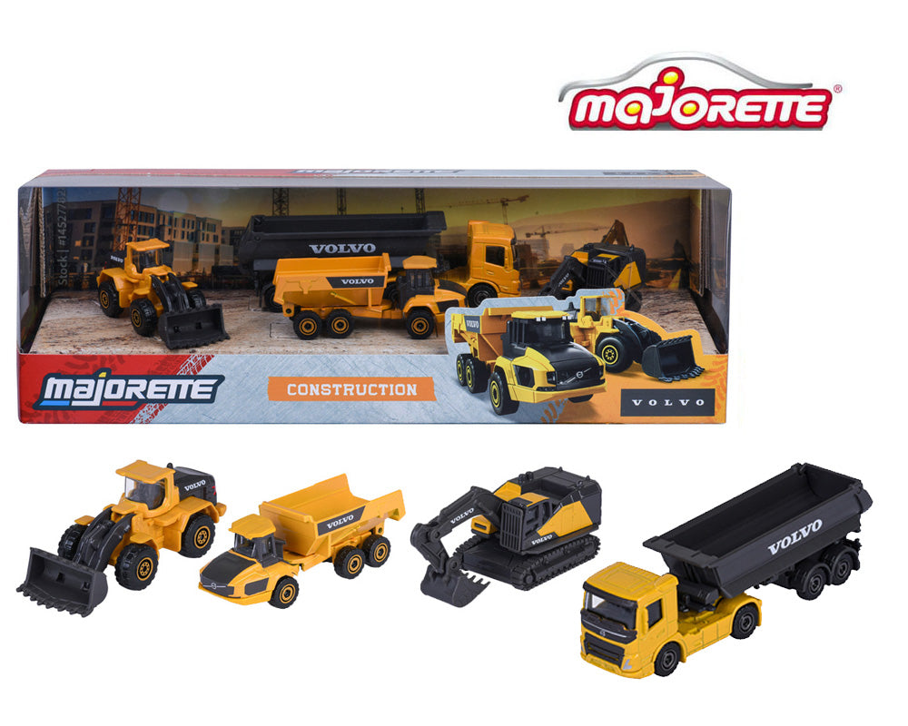 Majorette 1:64 Gift Pack 4pcs Set Volvo Construction vehicles