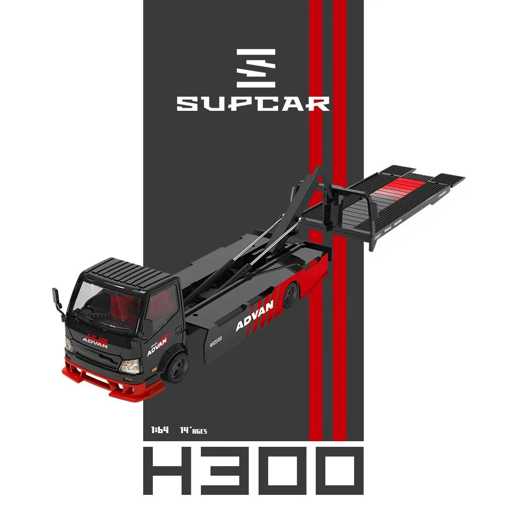 SupCar 1:64 Hino H300 Flatbed Car Hauler - Advan