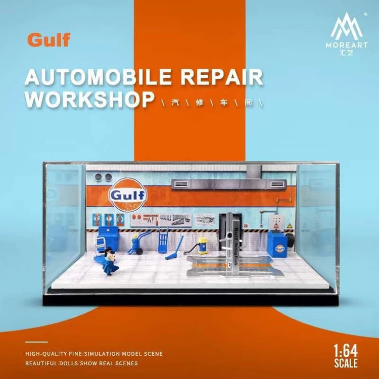 MoreArt Diorama 1:64- Gulf -Automobile Repair Workshop Garage (MO641056) - House of Cars Virginia