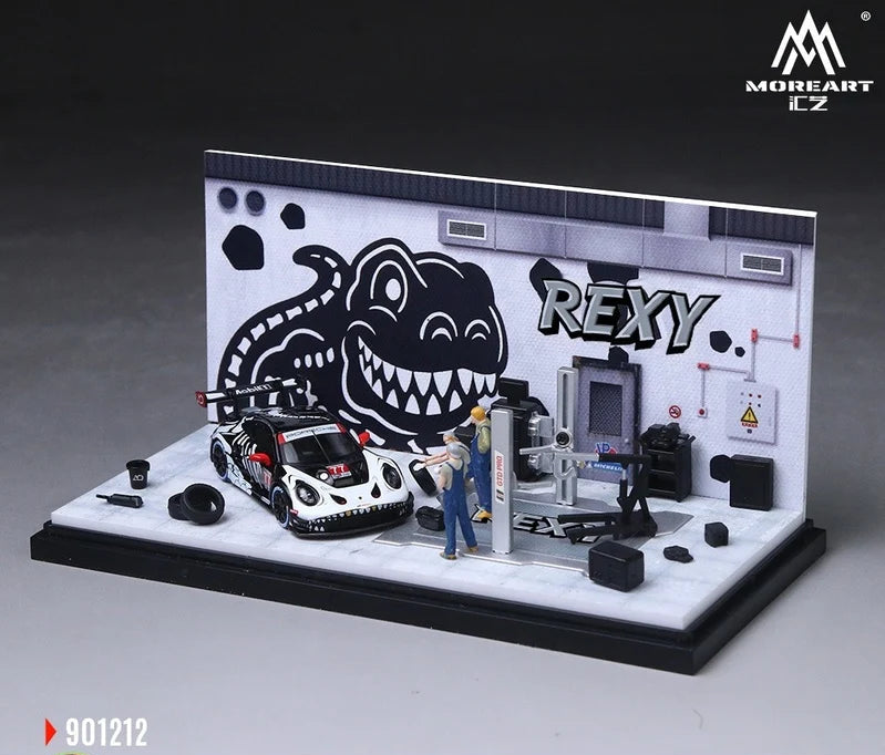 MoreArt - Rexy Skeleton Garage Diorama Set 901212 – 1:64 MoreArt Diorama Model