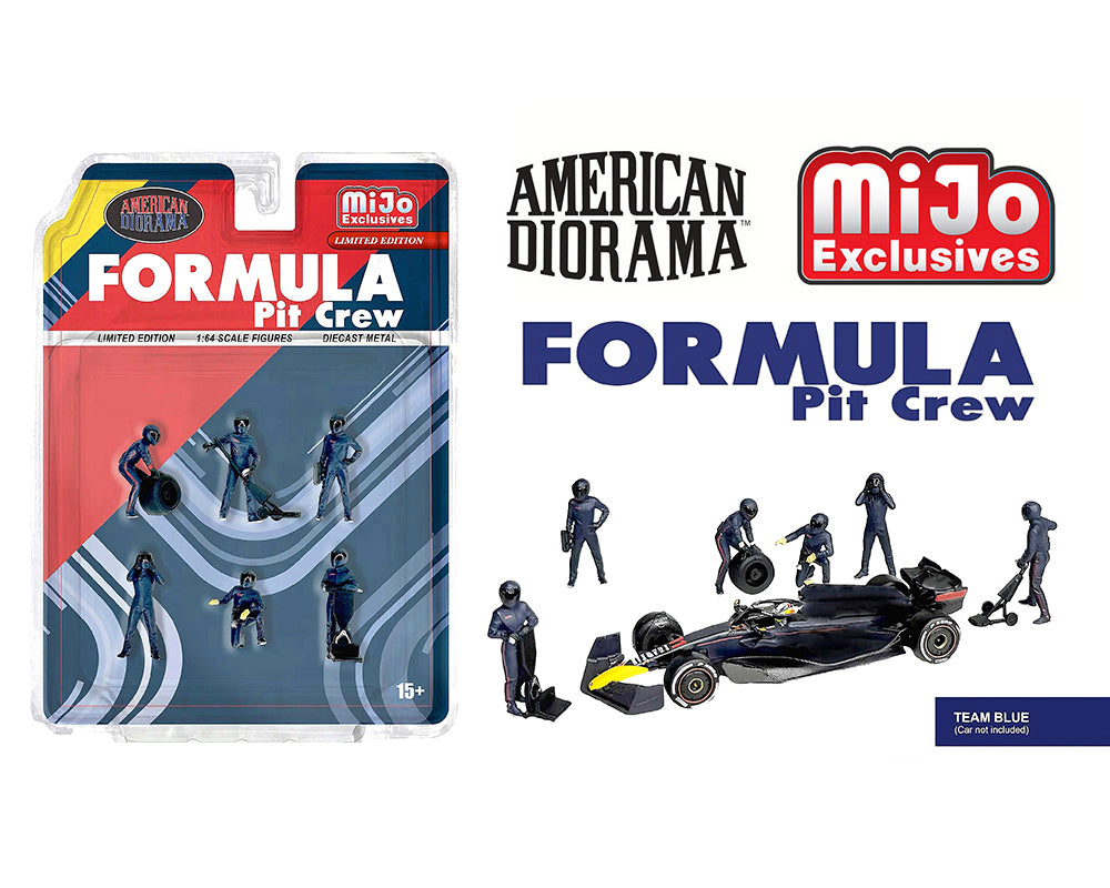 American Diorama 1:64 Figures Formula Pit Crew – Team Blue – MiJo Exclusives