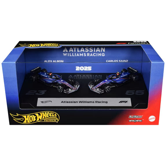 "Atlassian Williams Racing" Formula One F1 World Championship (2025) 2 Piece Set Diecast Model Cars by Hot Wheels