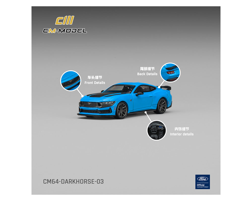 (Preorder) CM Model 1:64 Ford Darkhorse – Grabber Blue with Black Hood Stripes – Limited Edition