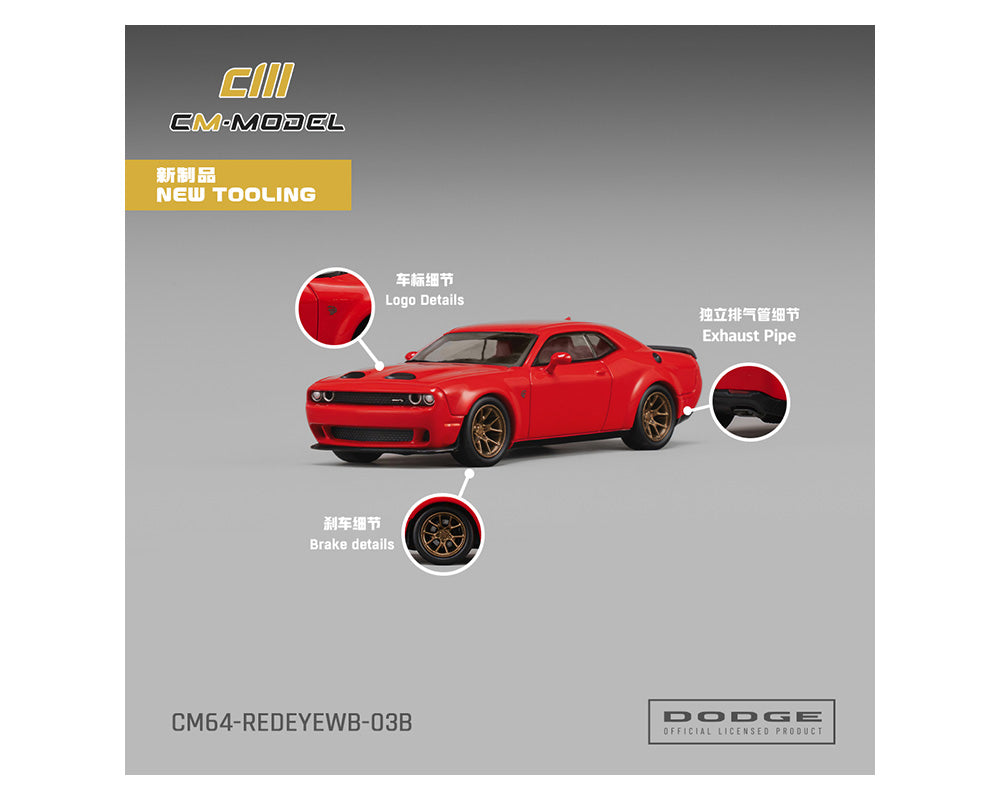 (Preorder) CM Model 1:64 Dodge Challenger SRT Hellcat Redeye Widebody – Torred Clearcoat – Limited Edition
