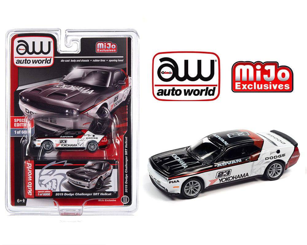 Auto World 1:64 2019 Dodge Challenger SRT Hellcat MOPAR (White) – MiJo Exclusives - House of Cars Virginia